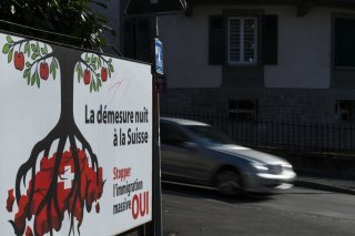 Une affiche de l'UDC en janvier 2014